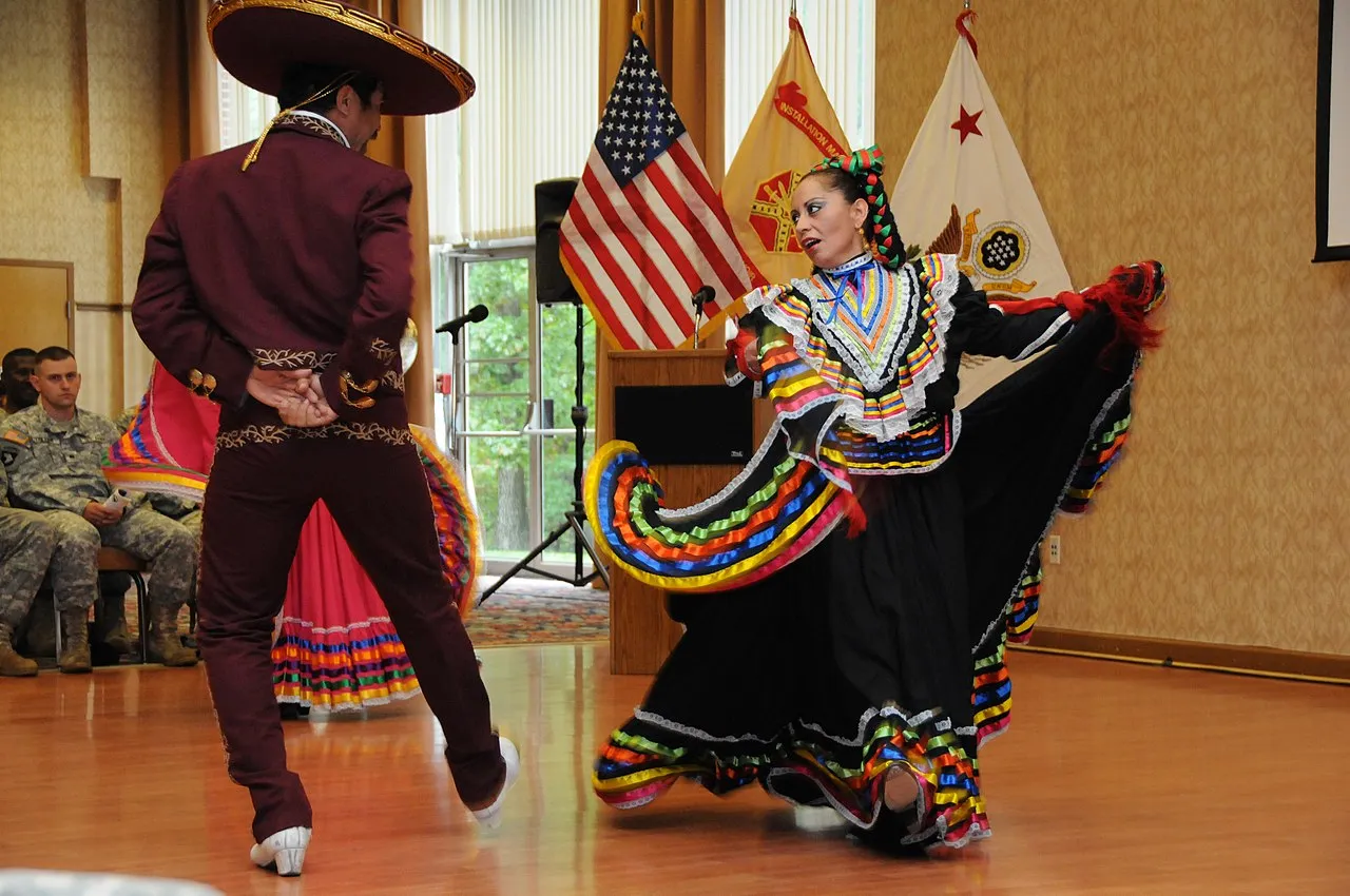 Couples Tejano dancing