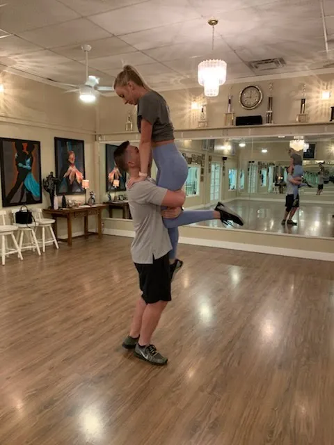 A lift in progress during a studio lesson